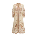 Beige Linen Casual Dress