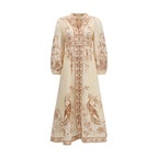 Beige Linen Casual Dress