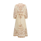 Beige Linen Casual Dress