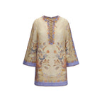 Multicolor Linen Casual Dress