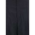 Black Cotton Casual Pants