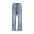 Blue Cotton Straight-Leg Jeans