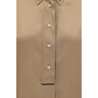 Beige Silk Shortsleeve Shirt