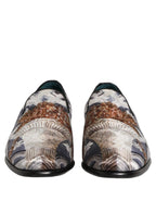 Multicolor Floral Tapestry Embroidery Loafer Shoes