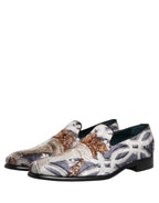 Multicolor Floral Tapestry Embroidery Loafer Shoes