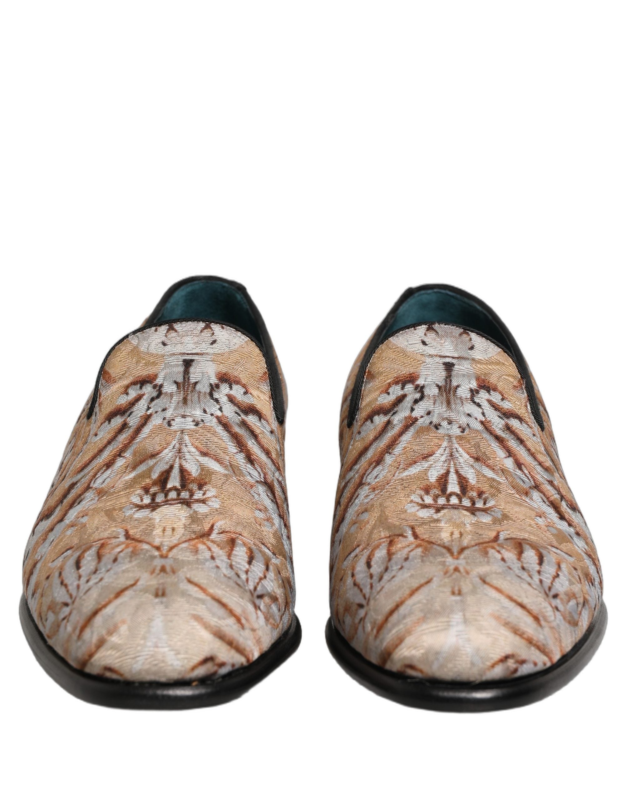 Beige Brocade Men Slip On Dress Loafers Shoes – Éminence Luxury Fashion
