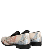 White Floral Vase Slip On Dress Loafers Shoes