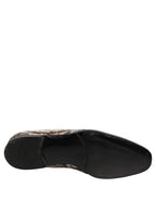 White Gold Sequined Slip On Loafers Shoes