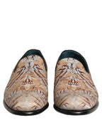 Gold Brocade Baroque Men Loafers Shoes