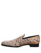 Gold Brocade Baroque Men Loafers Shoes