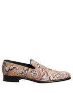 Gold Brocade Baroque Men Loafers Shoes