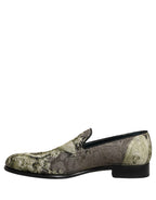Brown Baroque Print Slip On Loafers Shoes