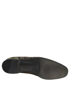 Brown Baroque Print Slip On Loafers Shoes