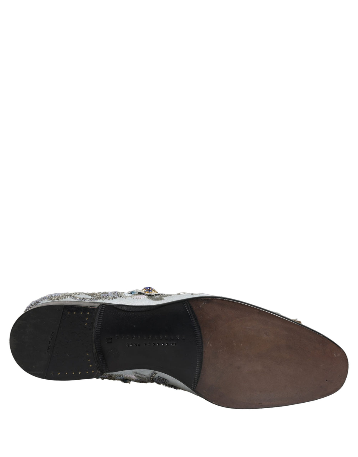 White Floral Embellished Men Loafers  Shoes