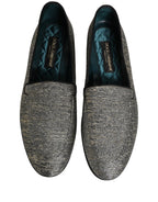 Gray Lurex Glitter Men Dress Loafers Shoes