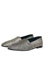 Gray Lurex Glitter Men Dress Loafers Shoes