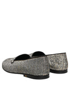 Gray Lurex Glitter Men Dress Loafers Shoes