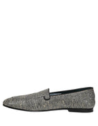 Gray Lurex Glitter Men Dress Loafers Shoes