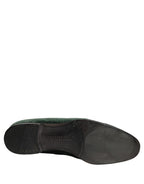 Green Velvet Embellished Dress Loafers Shoes