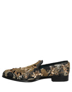 Black Velvet Embellished Dress Loafers Shoes