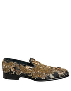 Black Velvet Embellished Dress Loafers Shoes