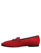 Red Crown Embellished Dress Loafers Shoes