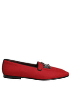 Red Crown Embellished Dress Loafers Shoes