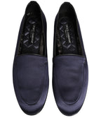 Navy Blue Satin DG Logo Dress Loafers Shoes