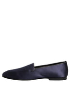 Navy Blue Satin DG Logo Dress Loafers Shoes