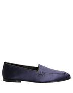 Navy Blue Satin DG Logo Dress Loafers Shoes
