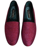 Pink Glitter Lurex Logo Dress Loafers Shoes