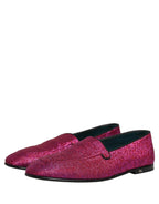 Pink Glitter Lurex Logo Dress Loafers Shoes