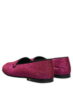 Pink Glitter Lurex Logo Dress Loafers Shoes