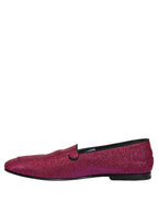 Pink Glitter Lurex Logo Dress Loafers Shoes