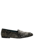 Black Silver Embellished Dress Loafers Shoes