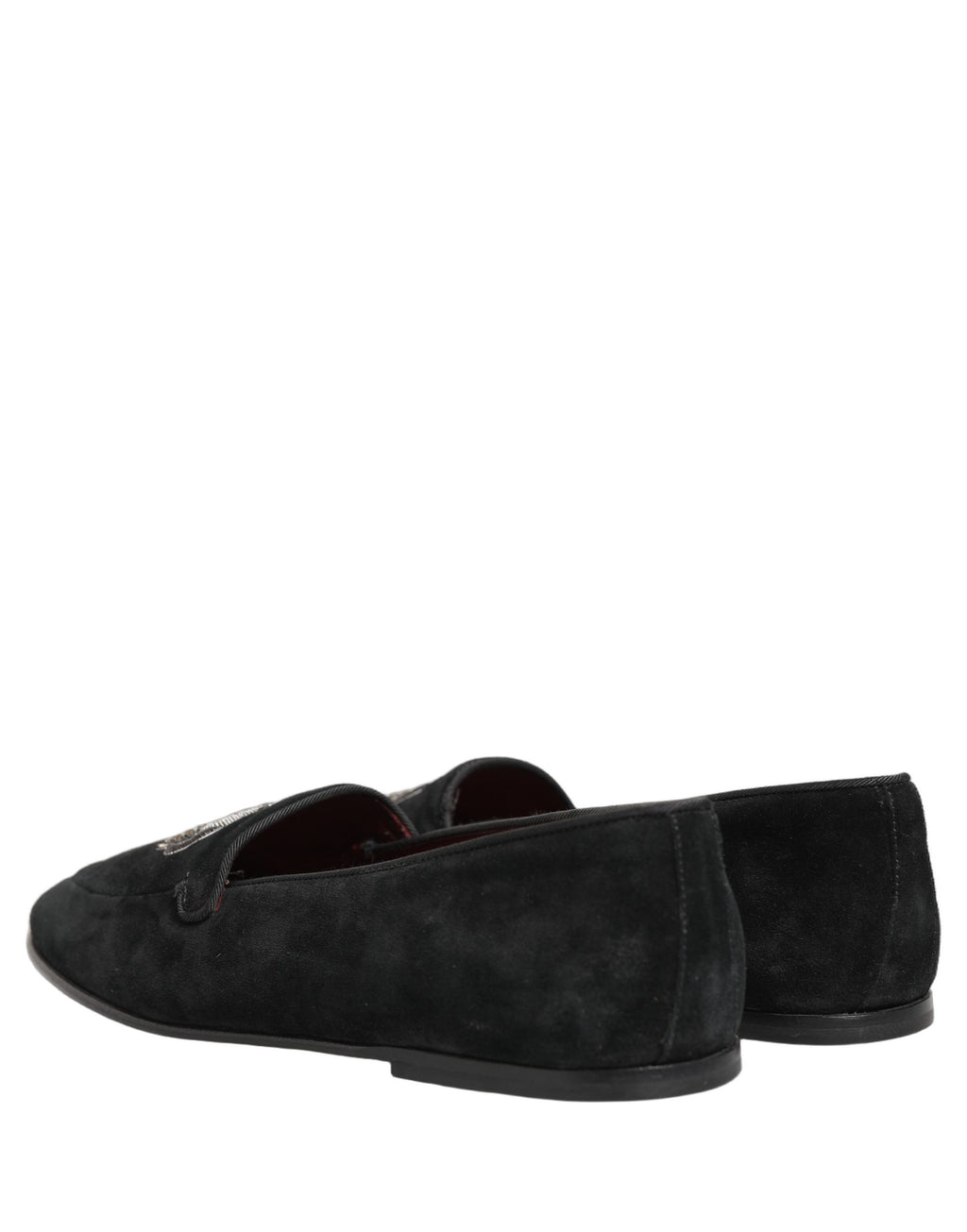 Black Crown Embellished Dress Loafers Shoes