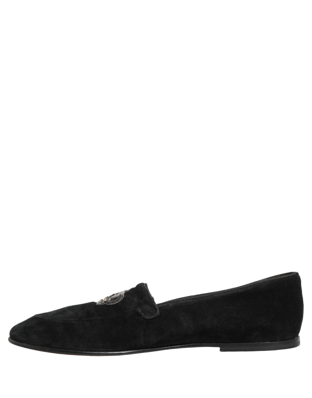 Black Crown Embellished Dress Loafers Shoes