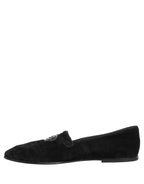 Black Crown Embellished Dress Loafers Shoes