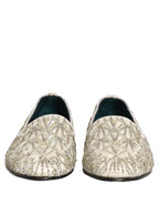 White Velvet Embroidered Dress Loafers Shoes