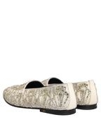White Velvet Embroidered Dress Loafers Shoes