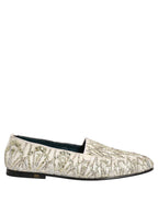 White Velvet Embroidered Dress Loafers Shoes
