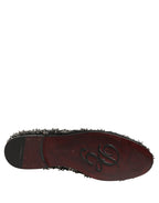 Black Crystal Embellished Dress Loafers Shoes