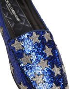Multicolor Flag Sequin Dress Loafers Shoes