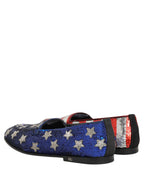 Multicolor Flag Sequin Dress Loafers Shoes