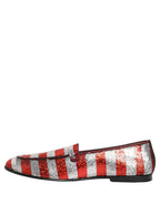 Multicolor Flag Sequin Dress Loafers Shoes