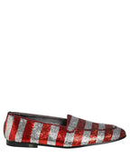 Multicolor Flag Sequin Dress Loafers Shoes