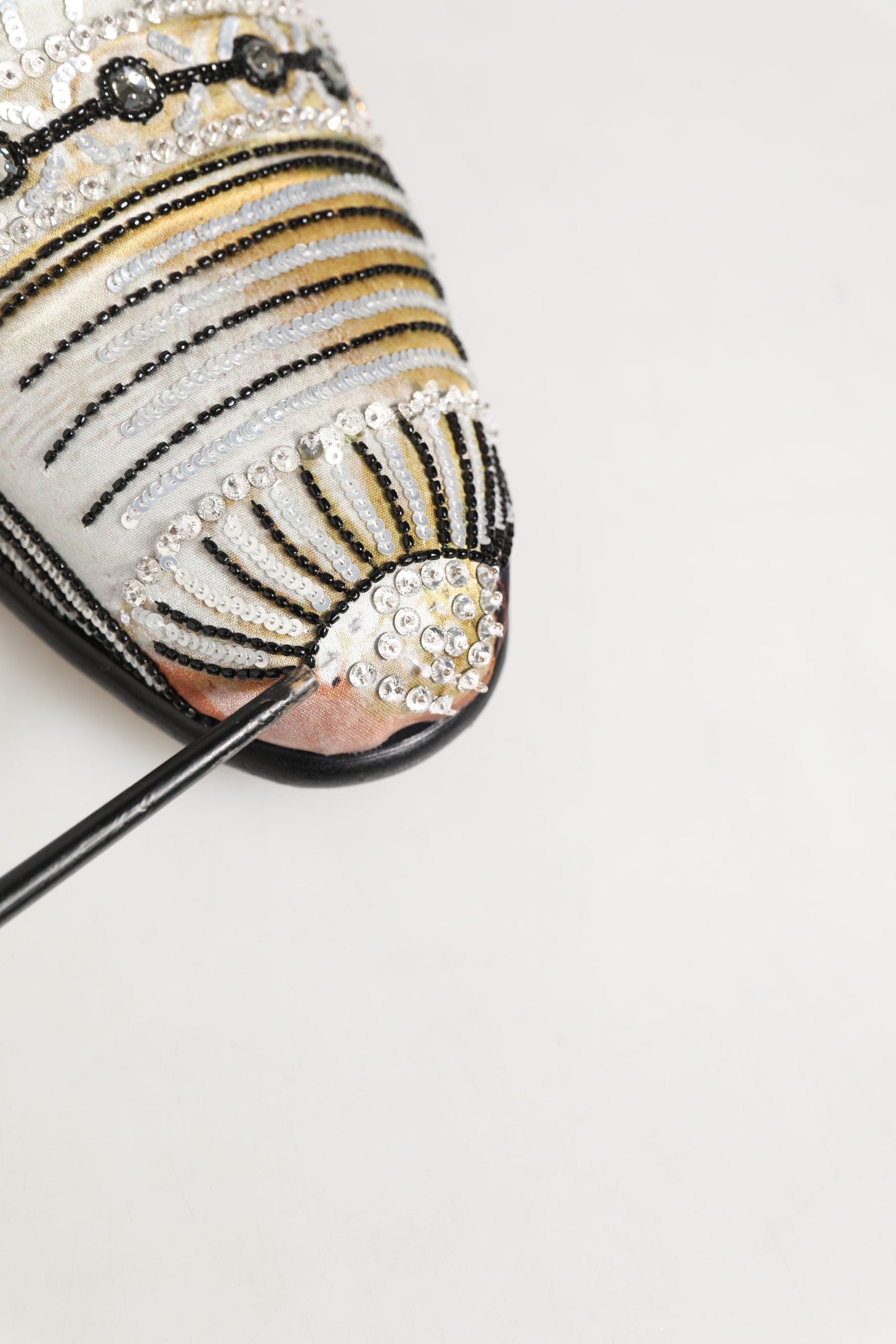 Multicolor Brocade Sequin Dress Loafers Shoes