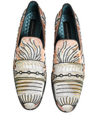 Multicolor Brocade Sequin Dress Loafers Shoes