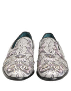 White Sequined Formal Slip On Loafers Shoes