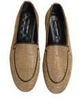 Gold Crystal Embellished Men Loafers Shoes